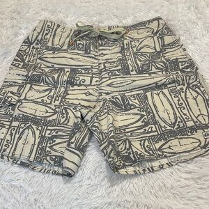 QUIK SILVER Stylish Gray and Cream Men's Swim Shorts SIZE L